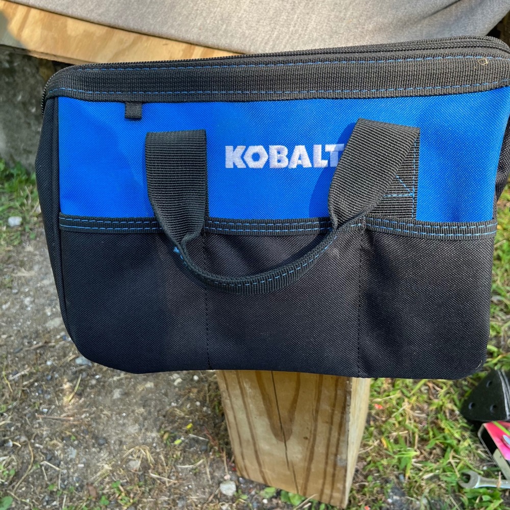 Kobalt 12 Inch Blue and Black Canvas Zippered Tool Bag Organizer Tote